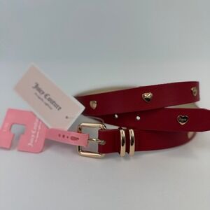 Juicy Couture Red Heart Stud Belt‎ Gold Hardware L/XL NWT Y2K